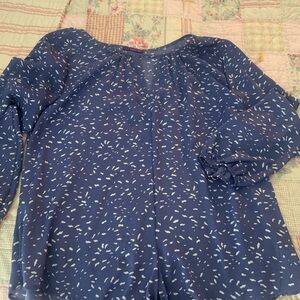 Blue Patterned Blouse